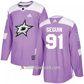 Män Ishockey Dallas Stars Tröja Tyler Seguin 91 Adidas 2017-2018 Lila Fights Cancer Practice Authentic